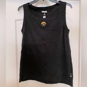 Antigua Iowa Hawkeyes scoop neck tank shirt top size XLarge- black